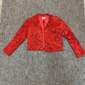 Patrick Christopher Paisley print moto blazer multicolor jacket M